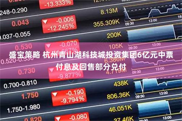 盛宝策略 杭州青山湖科技城投资集团6亿元中票付息及回售部分兑付
