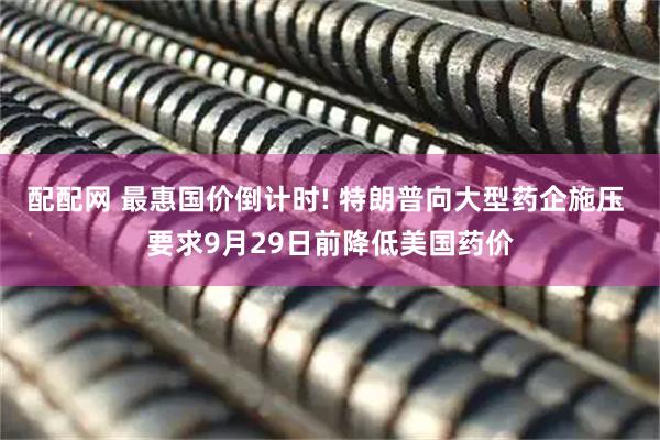 配配网 最惠国价倒计时! 特朗普向大型药企施压 要求9月29日前降低美国药价